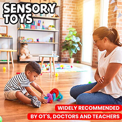 BunMo Pop Tubes Sensory Toys, Fine Motor Skills Easter Basket Stuffers Toddler Toys, Fidget Toys for Sensory Kids and Kids Learning Toys. - The Resilient Kidz 