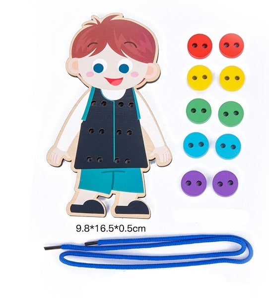 Lacing Shoes Threading Button Board - The Resilient Kidz 