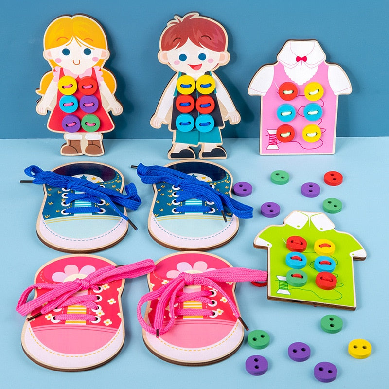Lacing Shoes Threading Button Board - The Resilient Kidz 