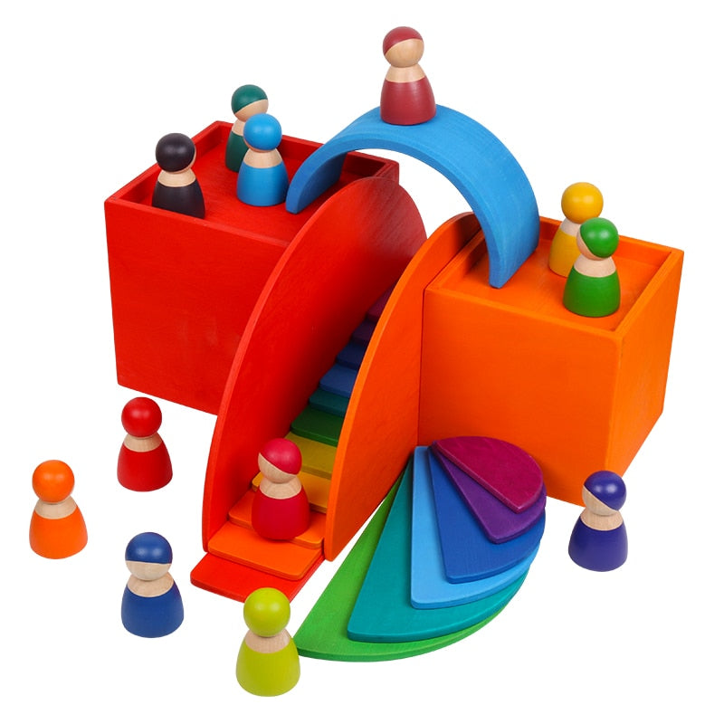 Large Rainbow Stacker Toy - The Resilient Kidz 