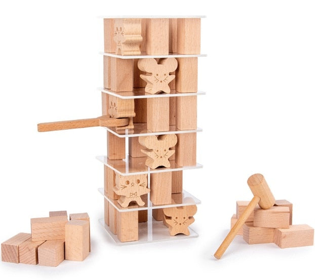 Wooden Sensory Stacking Tower Blocks - The Resilient Kidz 