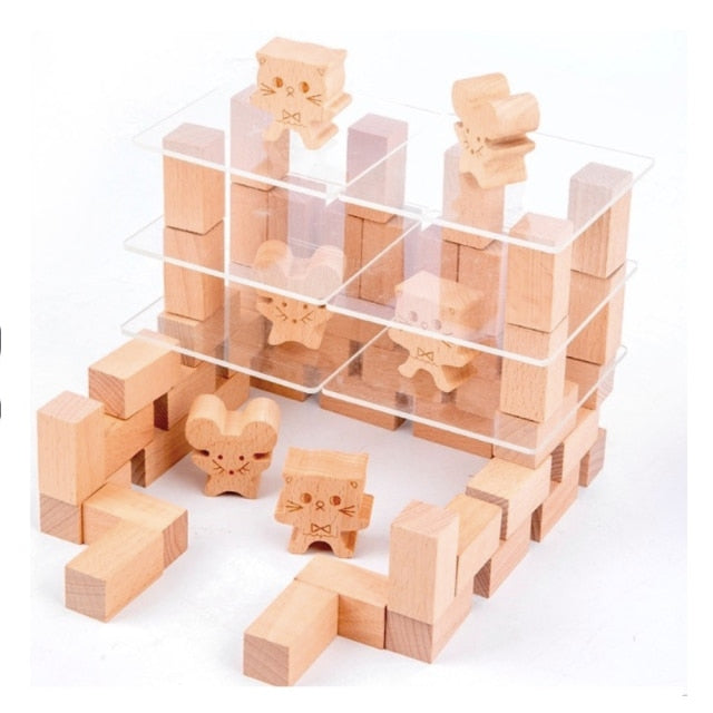 Wooden Sensory Stacking Tower Blocks - The Resilient Kidz 